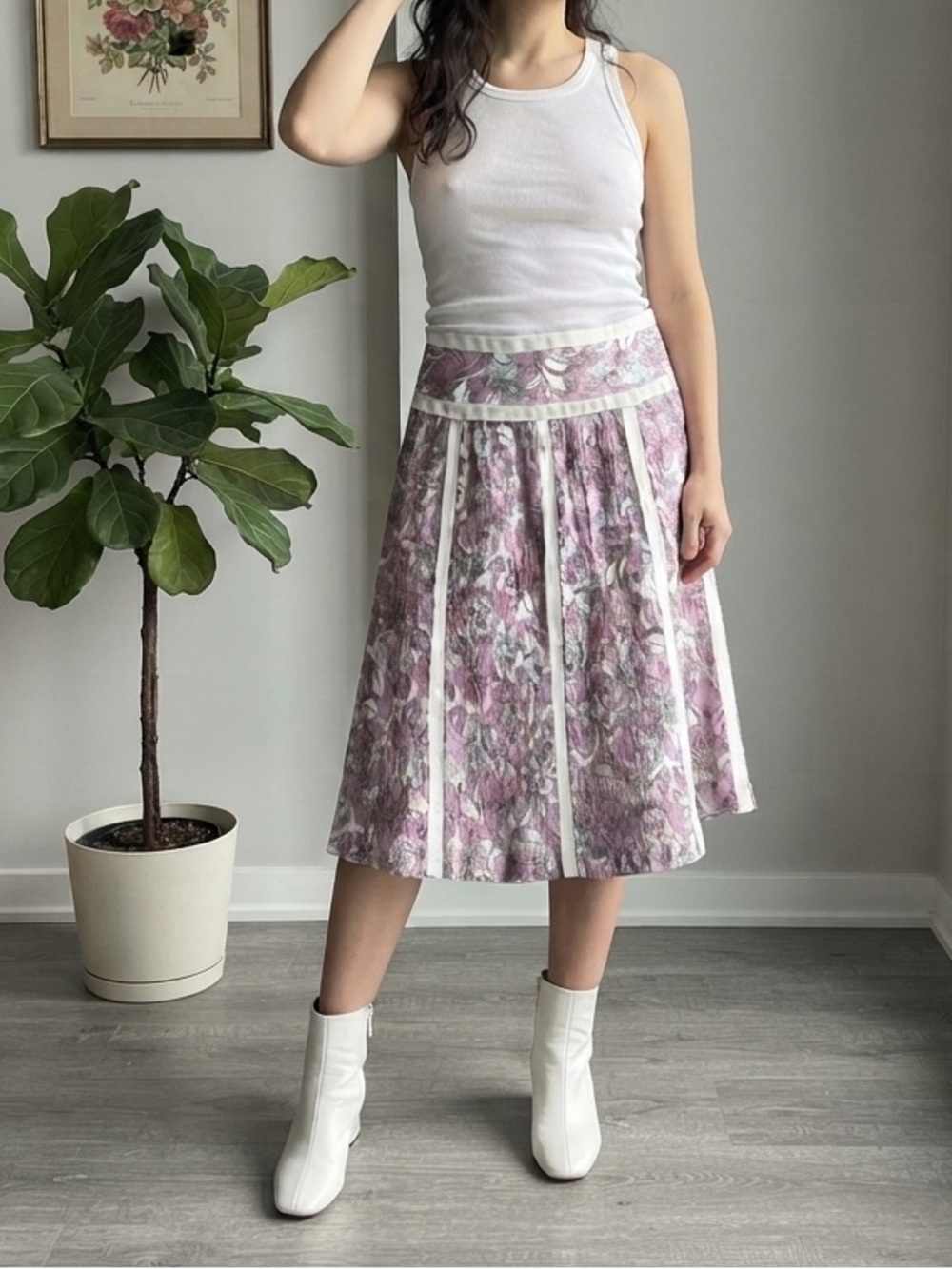 Episode Silk Blend Floral Midi Skirt